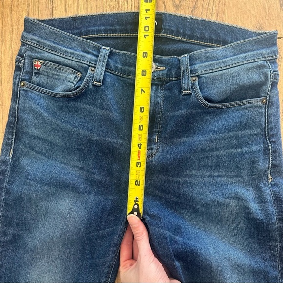 Hudson Colette Mid Rise Skinny Jeans Sz 27 Medium Wash Stretch Denim Raw Hem - Picture 2 of 12